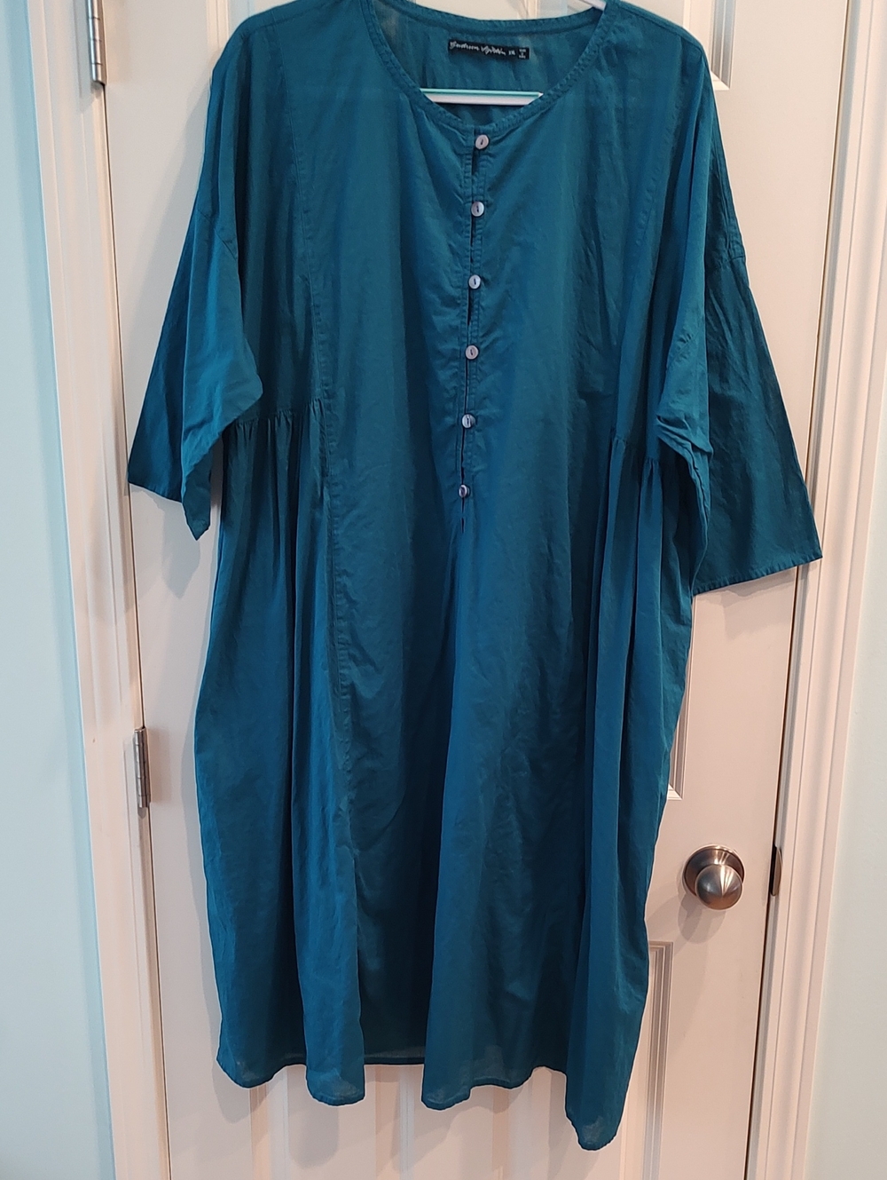 Gudrun Sjoden Teal Midi Button-Front Dress